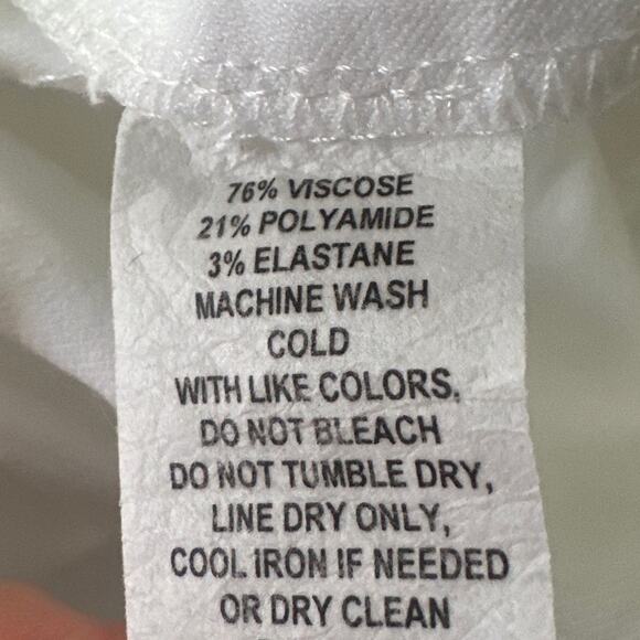 ELLIOTT LAUREN Womens Pants 8 White Cropped Pull On Stretch Pockets Ruched - Picture 6 of 12